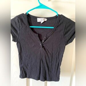 Hippie Rose - Short Sleeve - Pointelle - T shirt - Top - Size XS